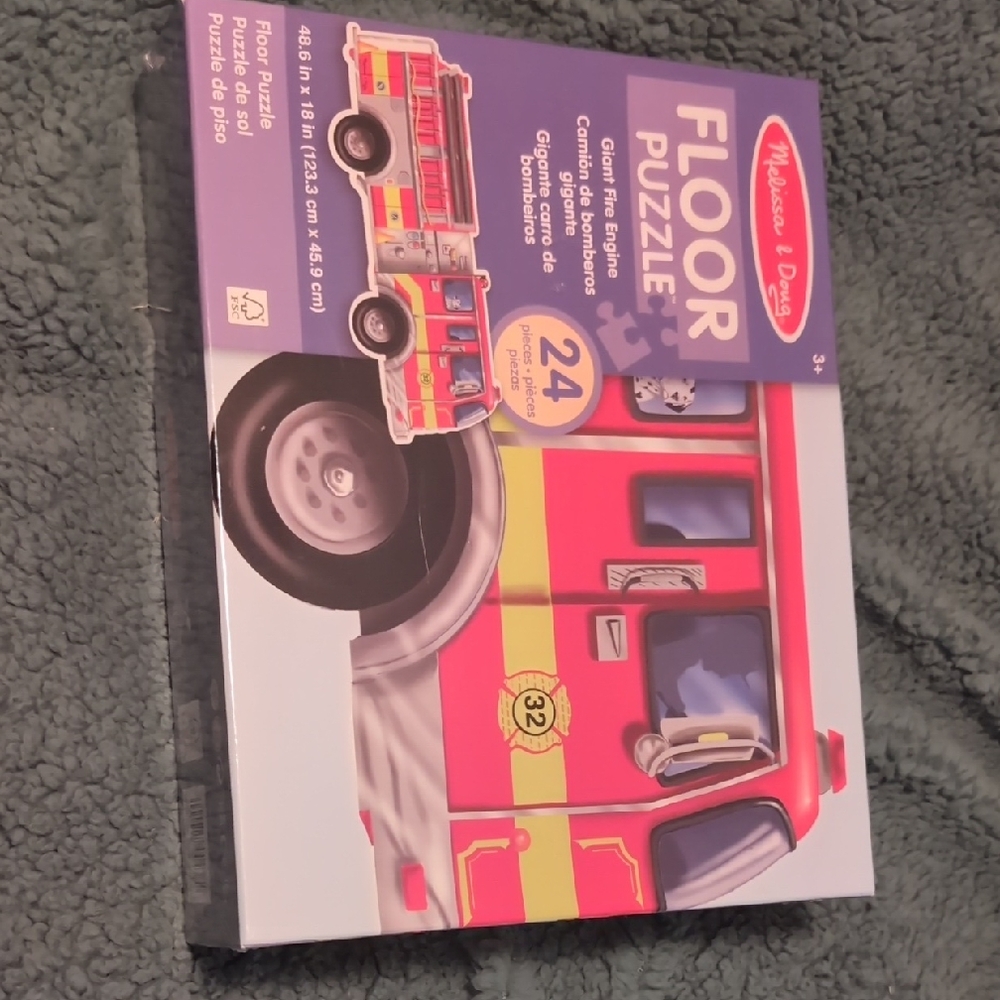 Melissa & Doug Fire Truck Floor Puzzle - Red